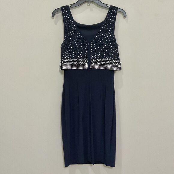 Joseph Ribkoff Navy Dress Sleeveless Cocktail Evening Sz 6 $254 - Picture 4 of 4